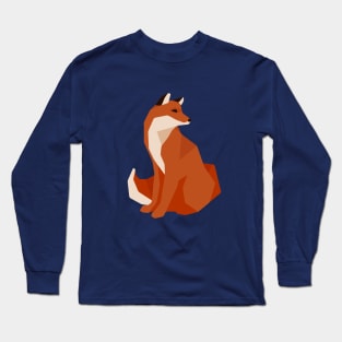 POLYGONAL FOX , GEOMETRIC FOX beautiful colorful abstract Long Sleeve T-Shirt